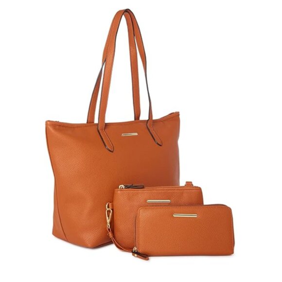 Time Tru Time and Tru Women's Faux Leather Vegan 3-Piece Handbag Set - Picture 1 of 4